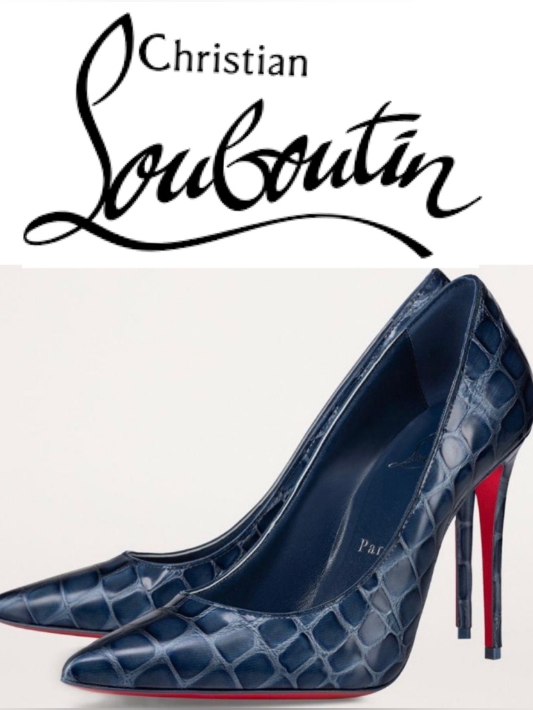 Christian Louboutin Kate Leather Croc-Embossed Pump